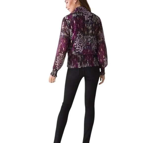 White House Black Market long sleeve top with gold accents size 4 - Picture 7 of 14